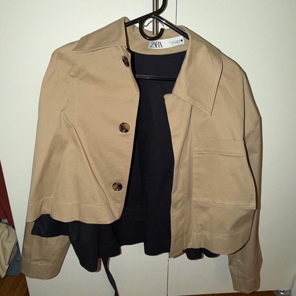 Zara Women's Crop Trench Coat